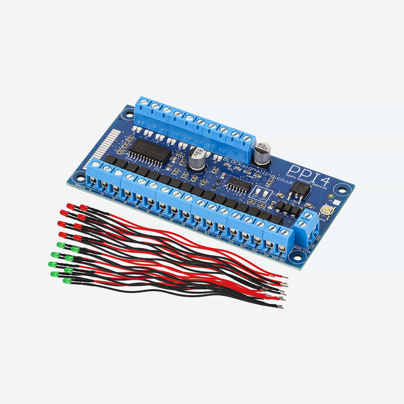 PPI4-DC Points Position Indicator + Wired 3mm LEDs Red & Green