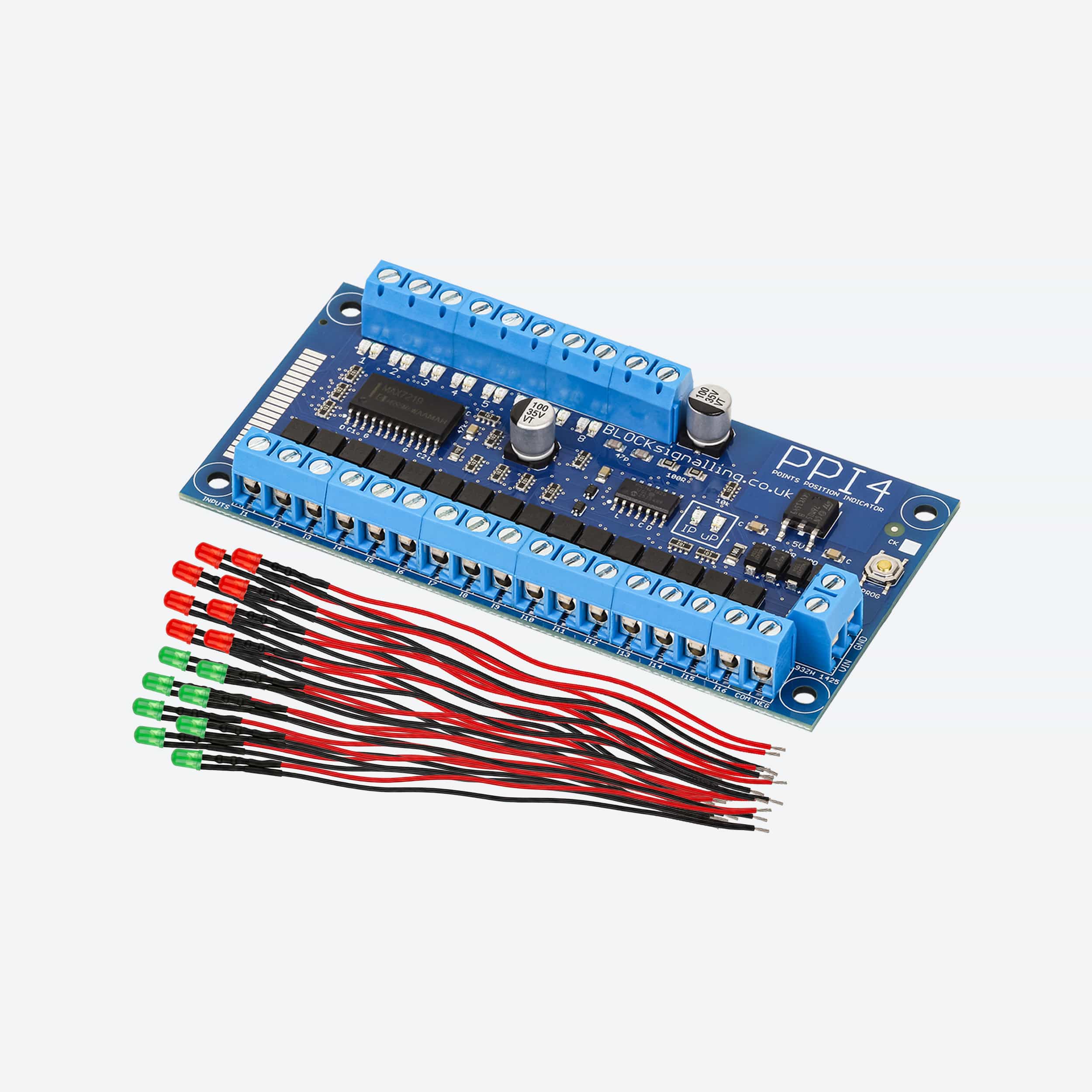 PPI4-DC Points Position Indicator + Wired 5mm LEDs Red & Green